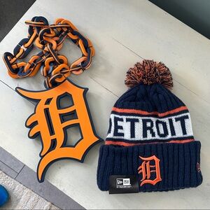 Detroit Tigers Hype chain & New Era Beanie Combo.